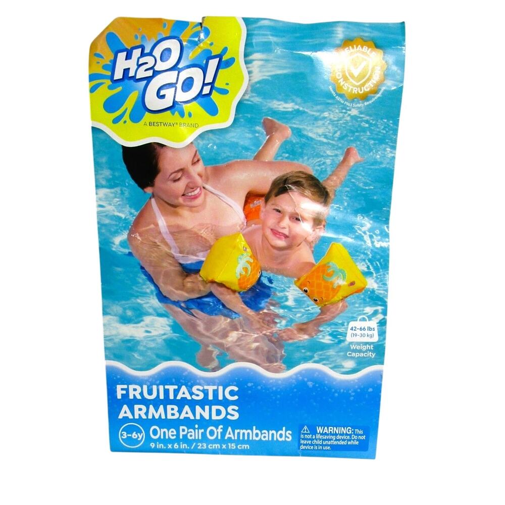 Bestway H20 Go! Children's Swim Armbands Yellow with Pineapple Print 6x9 Inches